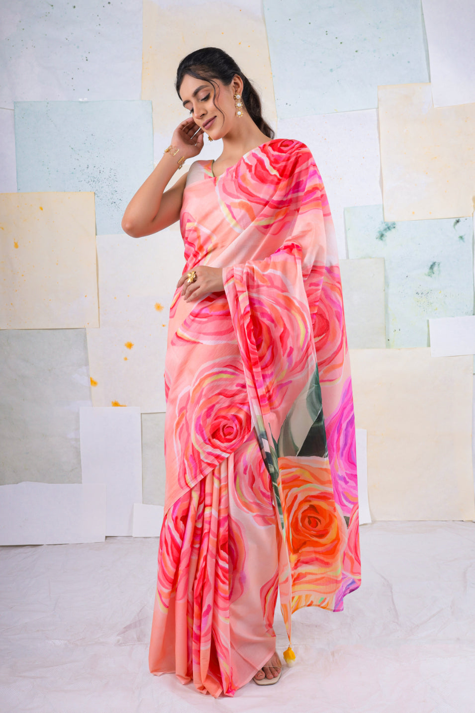 Plush bella rose saree