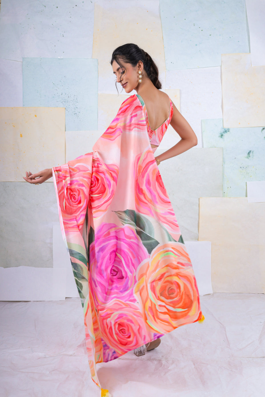 Plush bella rose saree