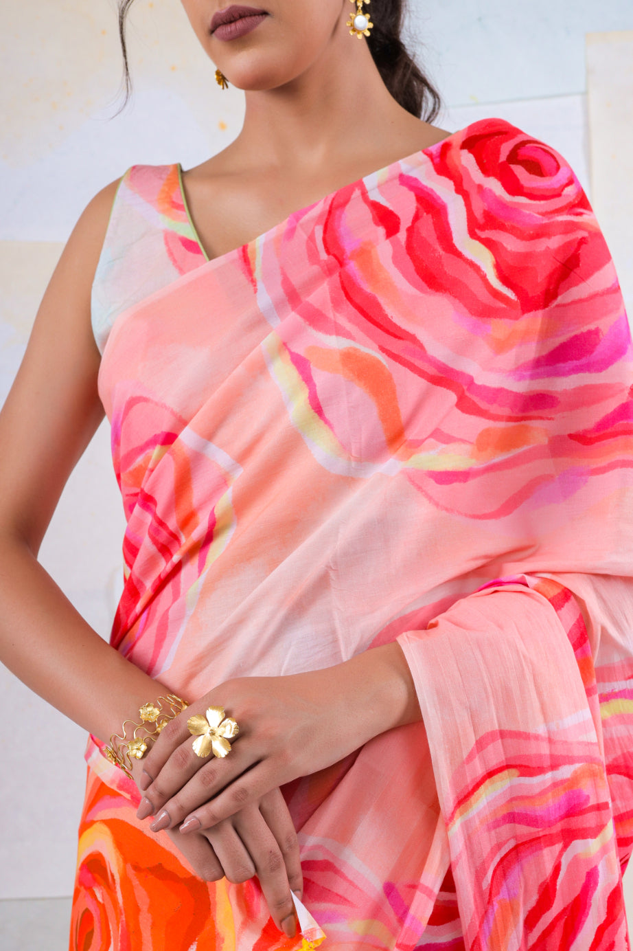 Plush bella rose saree