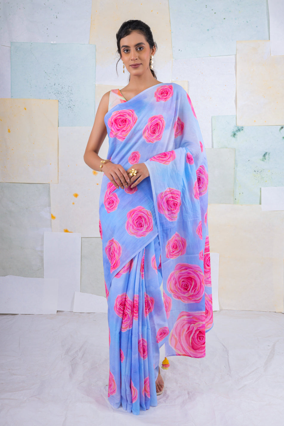 Aqua Floral buy Buta Saree