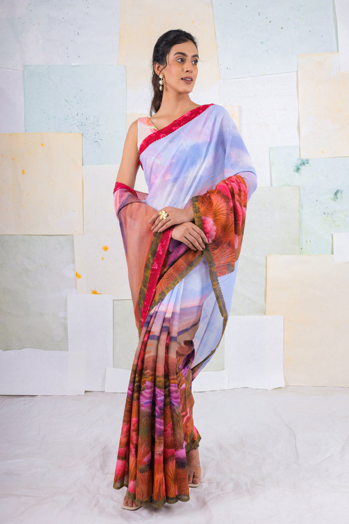 Kassia wild woodscape saree