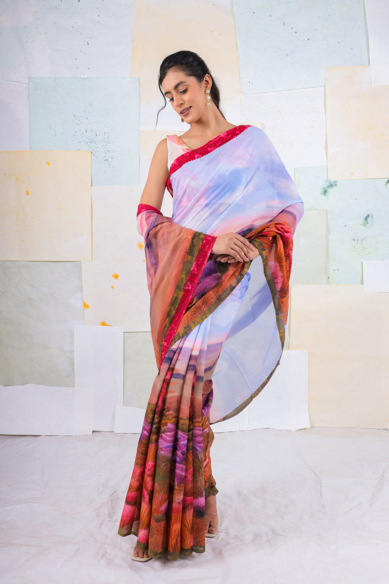 Kassia wild woodscape saree