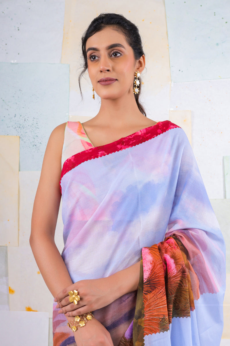 Kassia wild woodscape saree