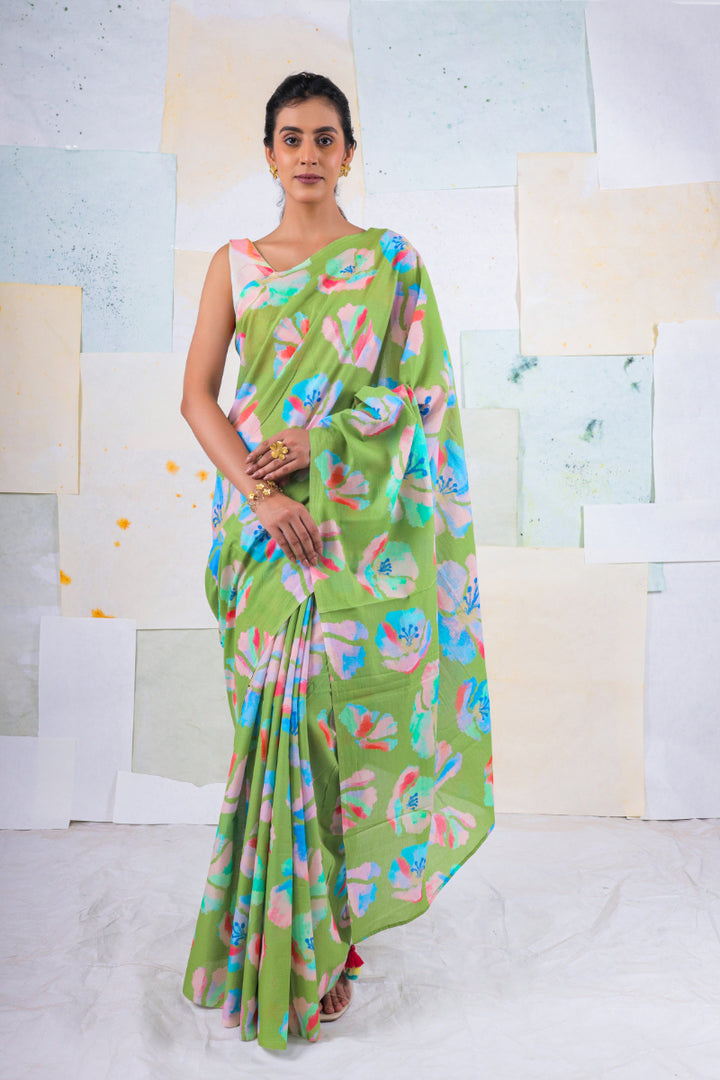 Green evante saree