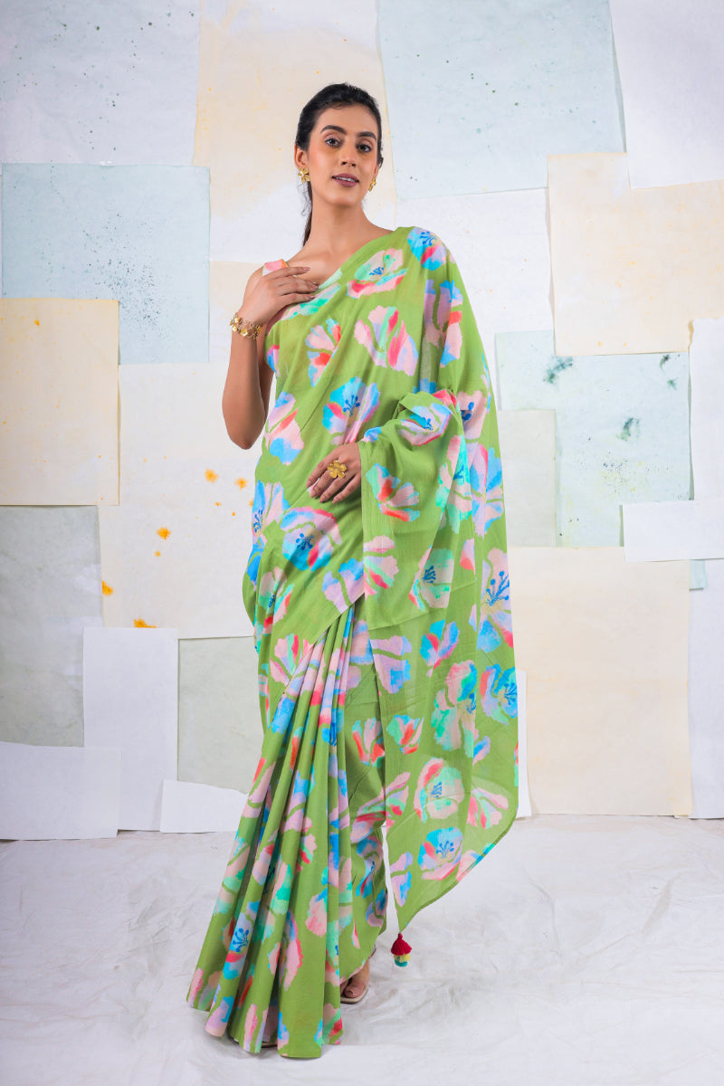 Green evante saree