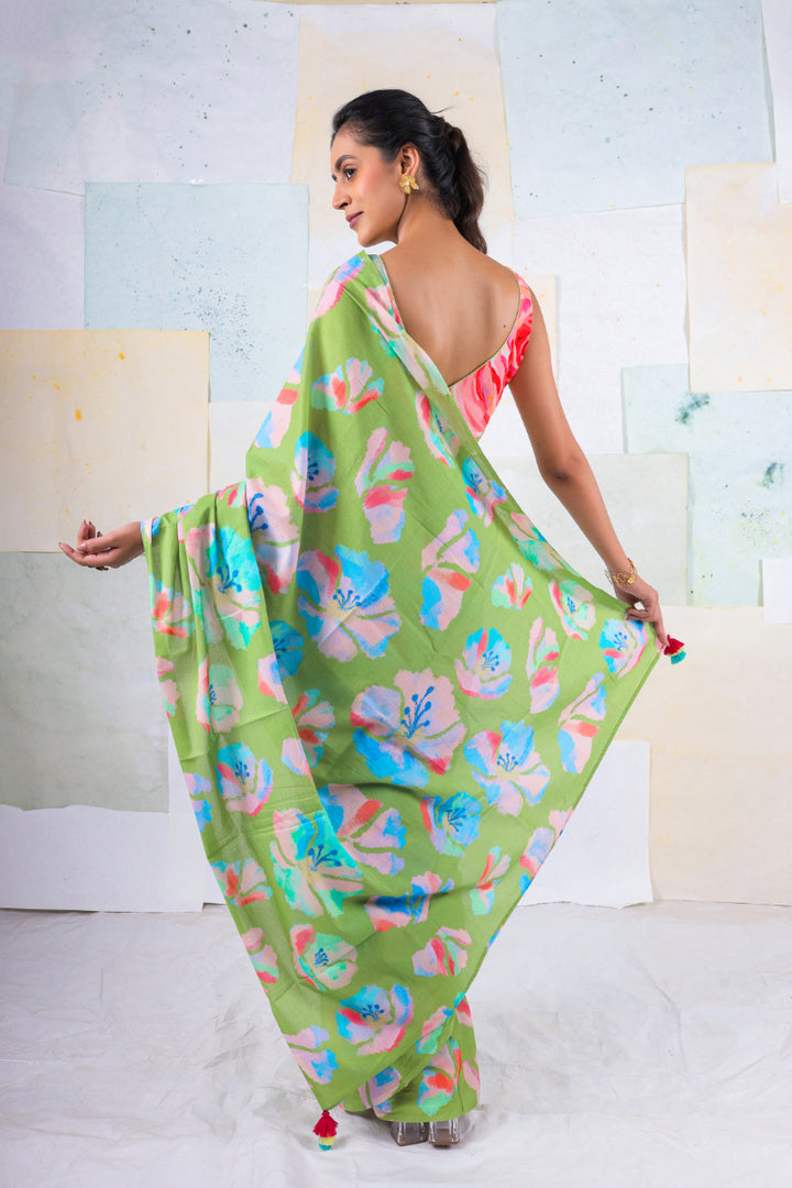 Green evante saree