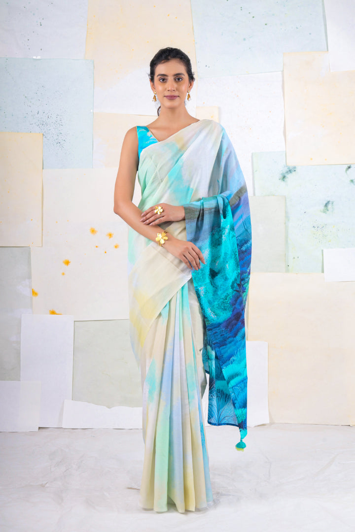 Tranquile scapic saree