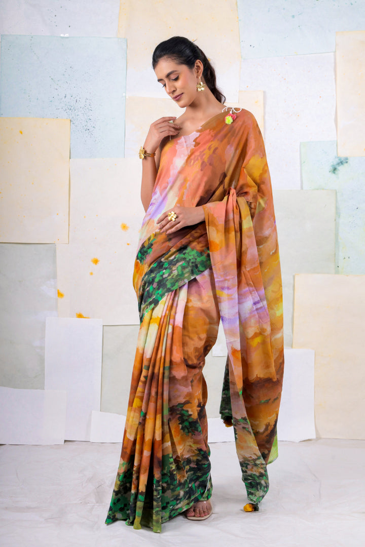 Lush Butterscaoe saree