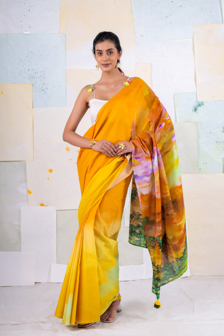 Alphansoe butterscape saree