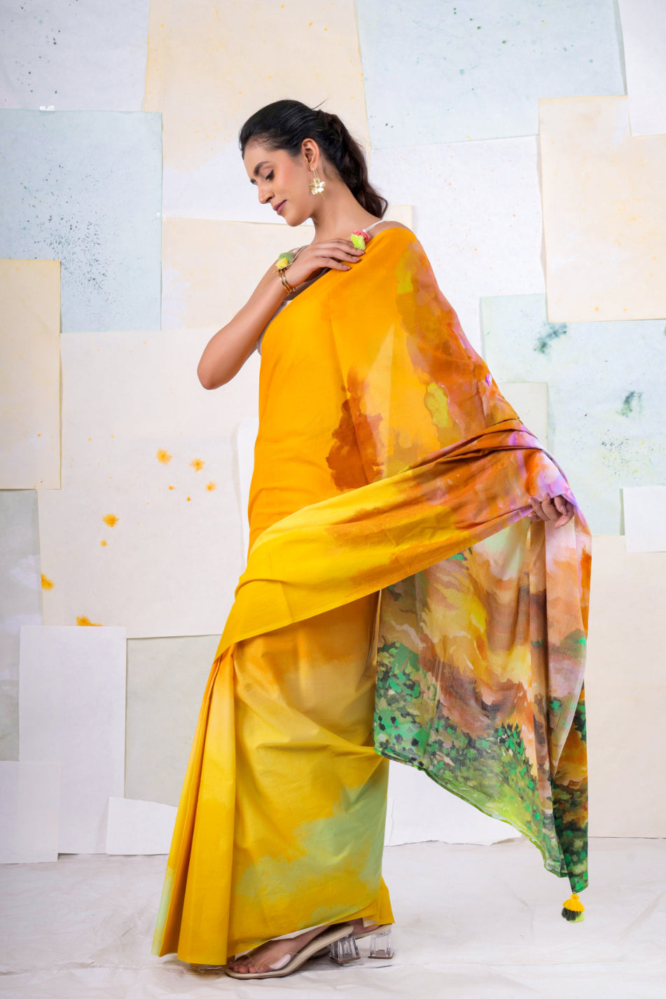 Alphansoe butterscape saree