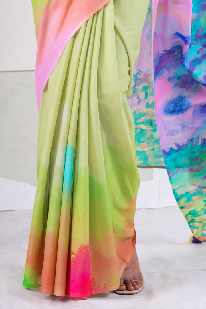 Pistaccio scape saree