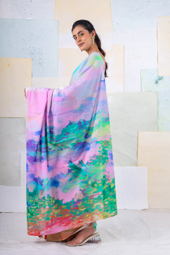 Pistaccio scape saree