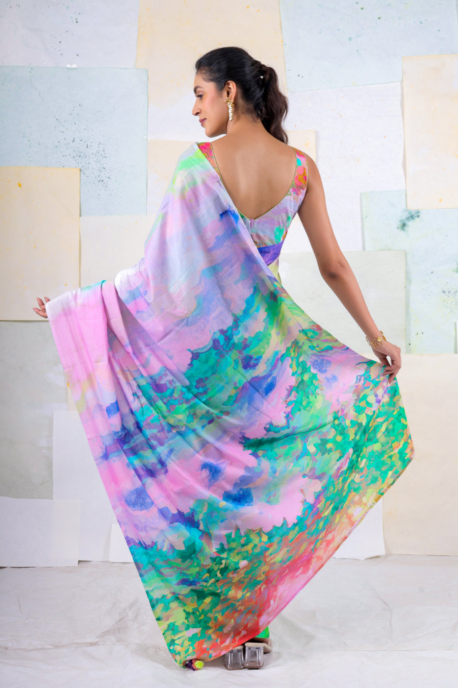 Pistaccio scape saree