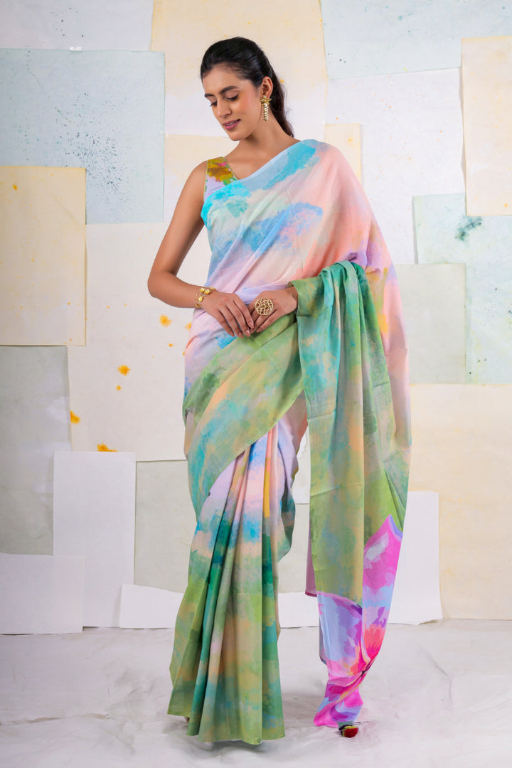 Fox glove saree