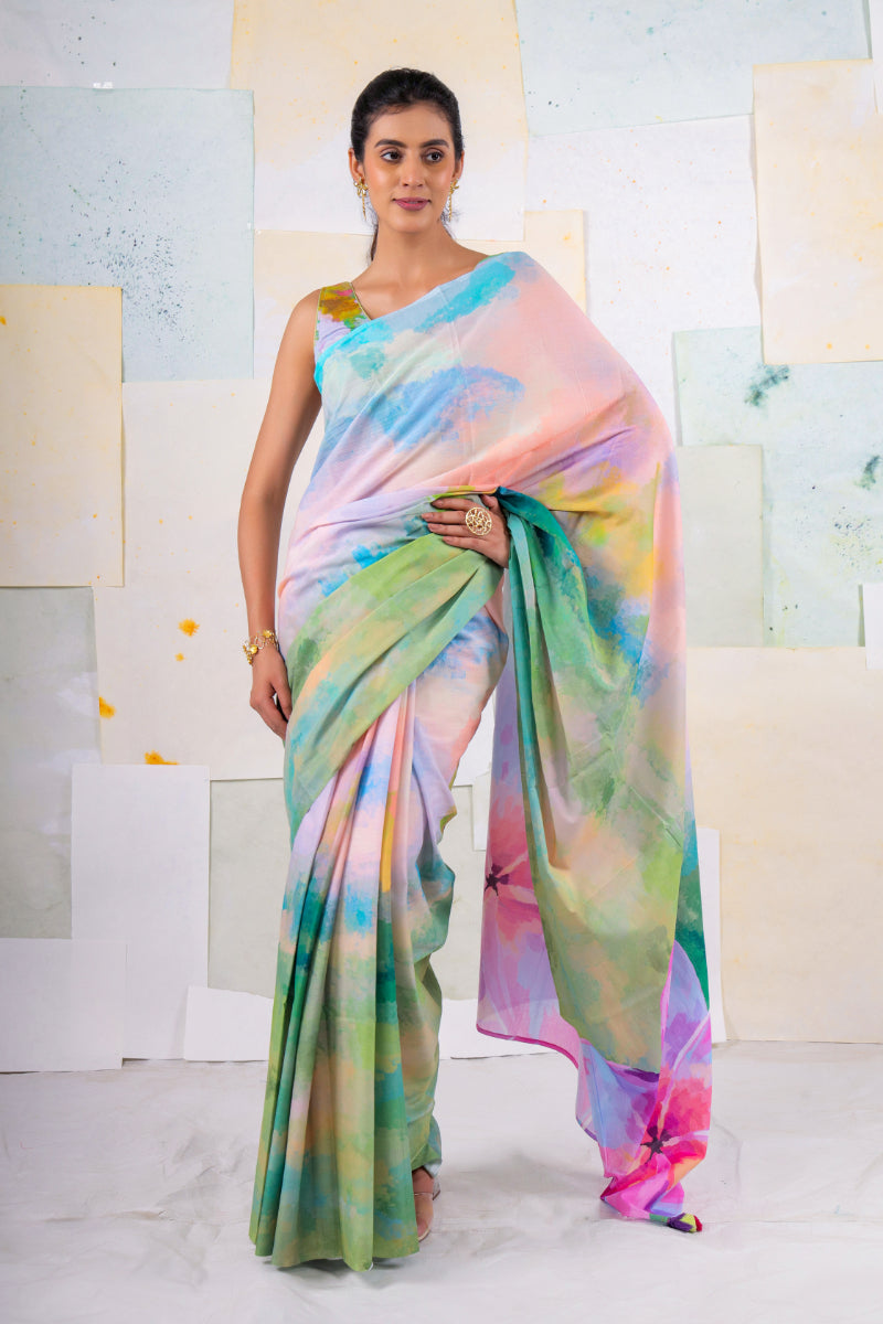 Fox glove saree