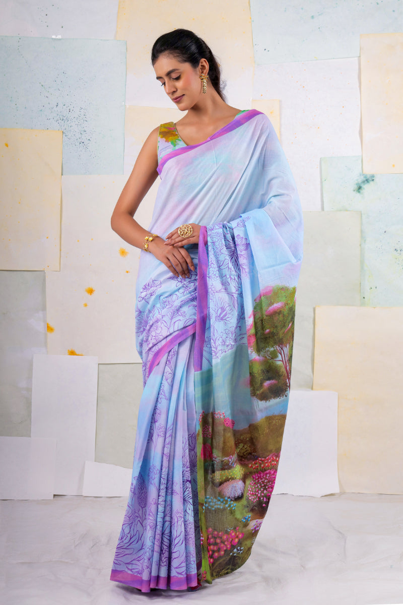 Blue wash Belladonna saree