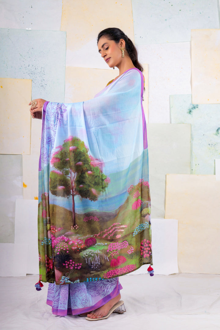 Blue wash Belladonna saree