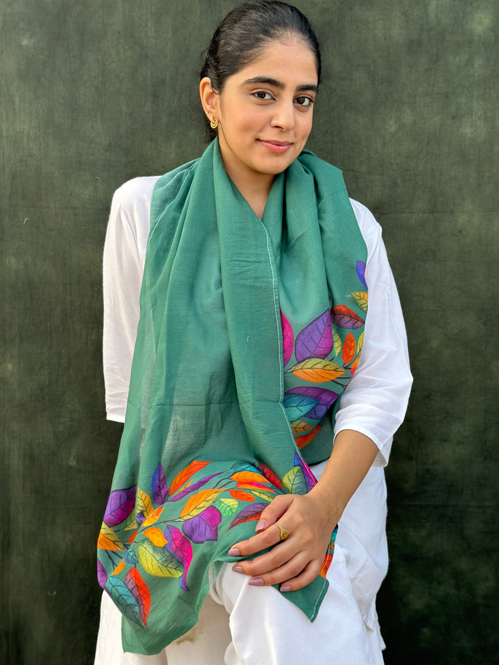 Buta Buti Floral Printed Cotton Scarf