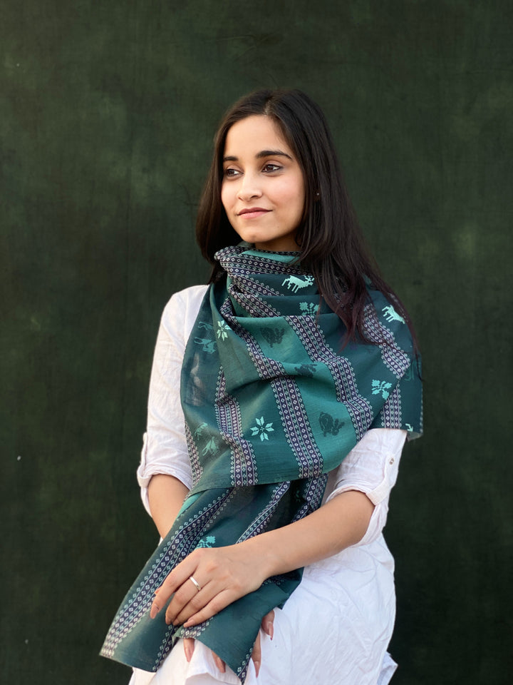 Buta Buti Ethnic Printed Cotton Stole