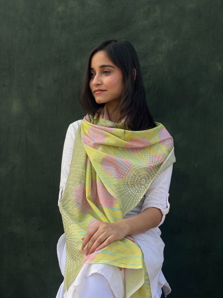 Buta Buti Abstract Art Printed Cotton Stole