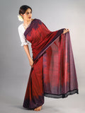 Buta Buti Red Colour Tie and Dye Printed Pure Cotton Saree With Unstitched Blouse And Lace