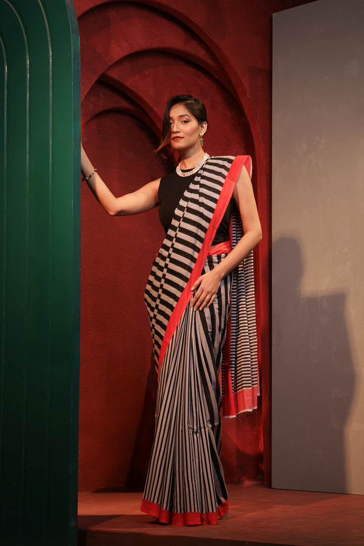 Zebra crossing saree