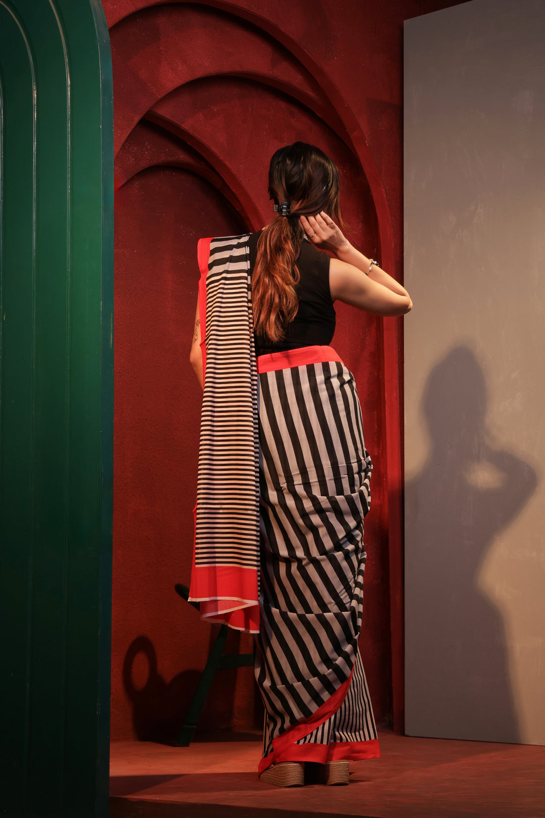 Zebra crossing saree