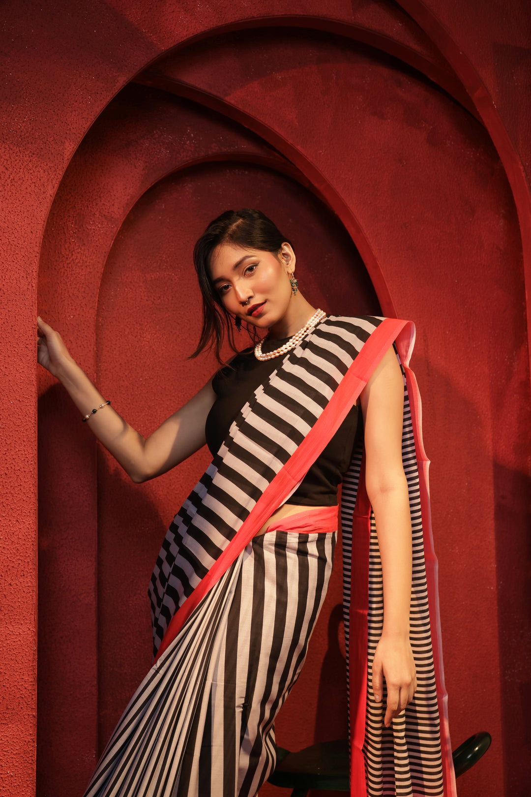 Zebra crossing saree