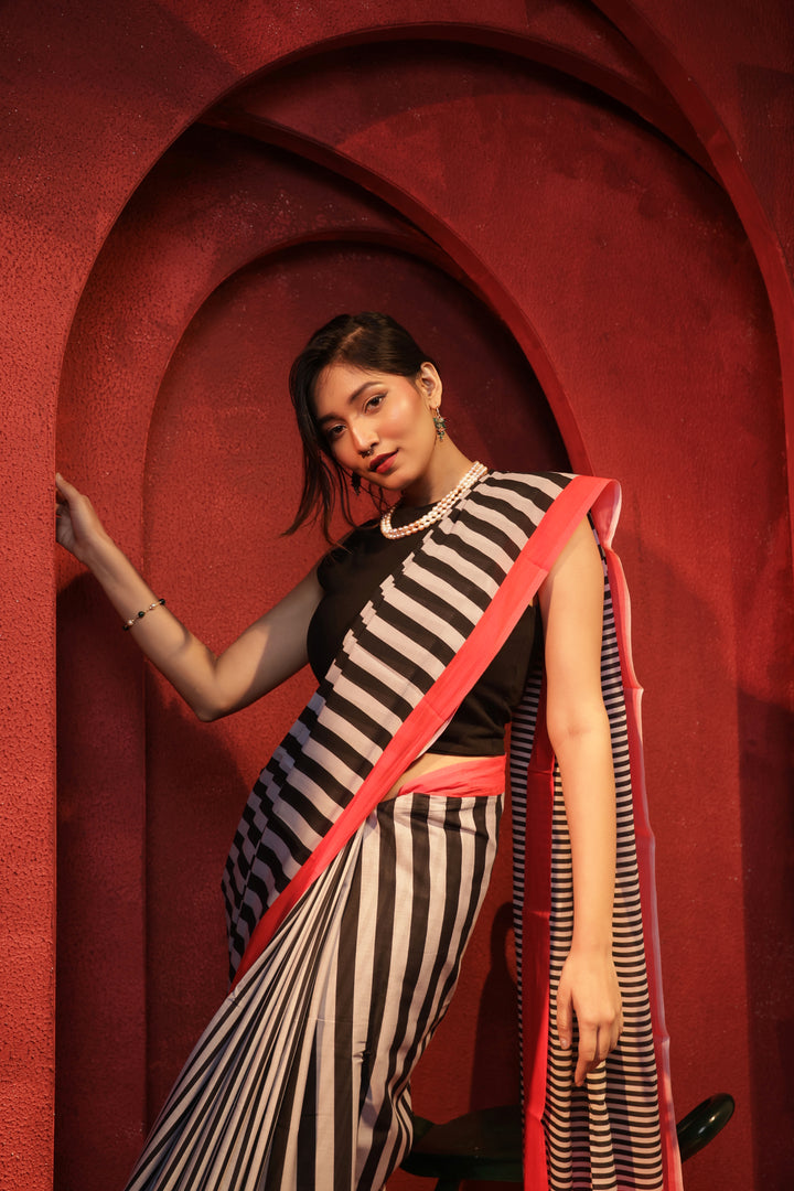 Zebra crossing saree