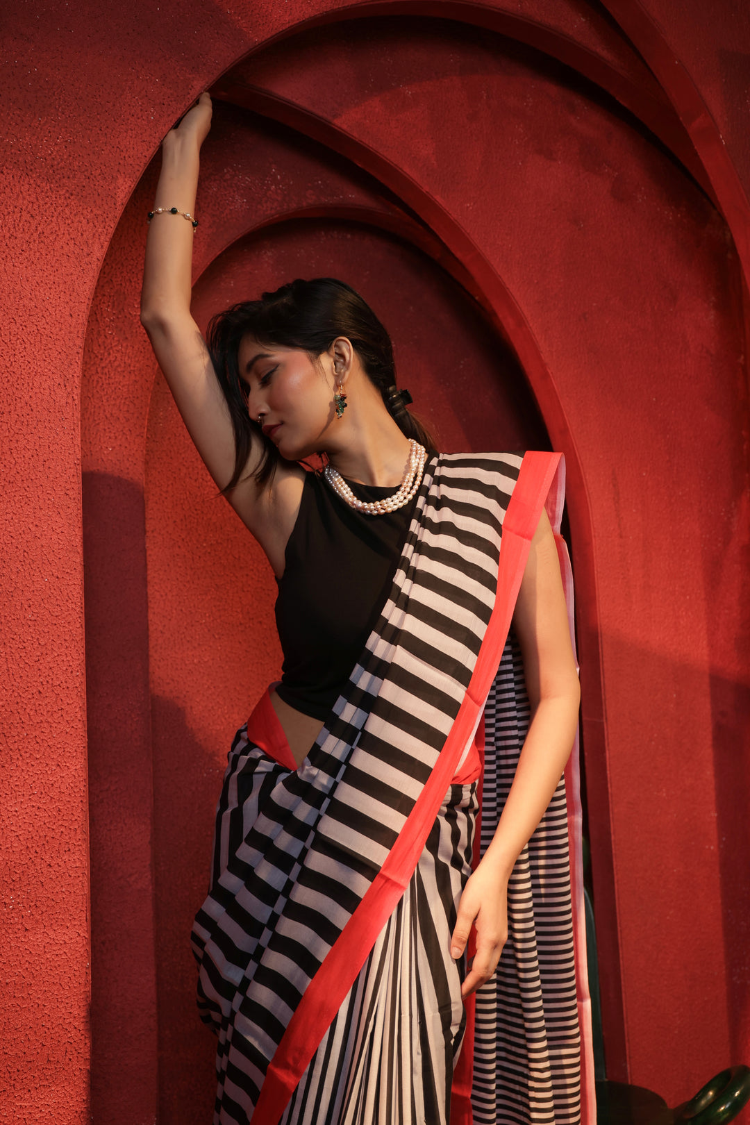 Zebra crossing saree