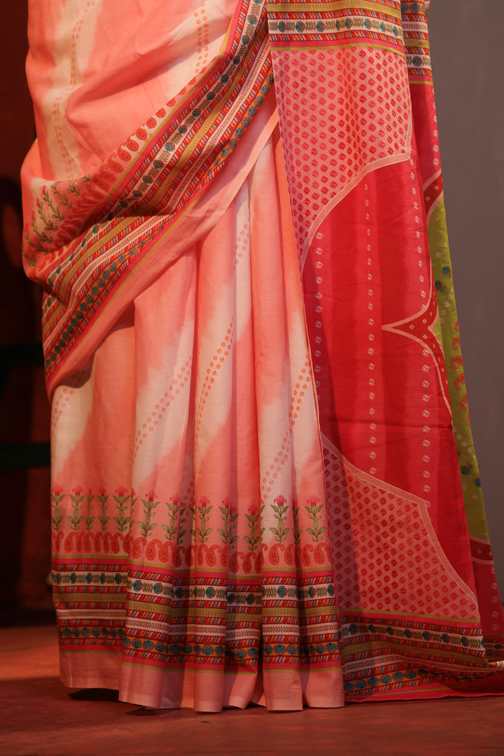 Pink rose saree