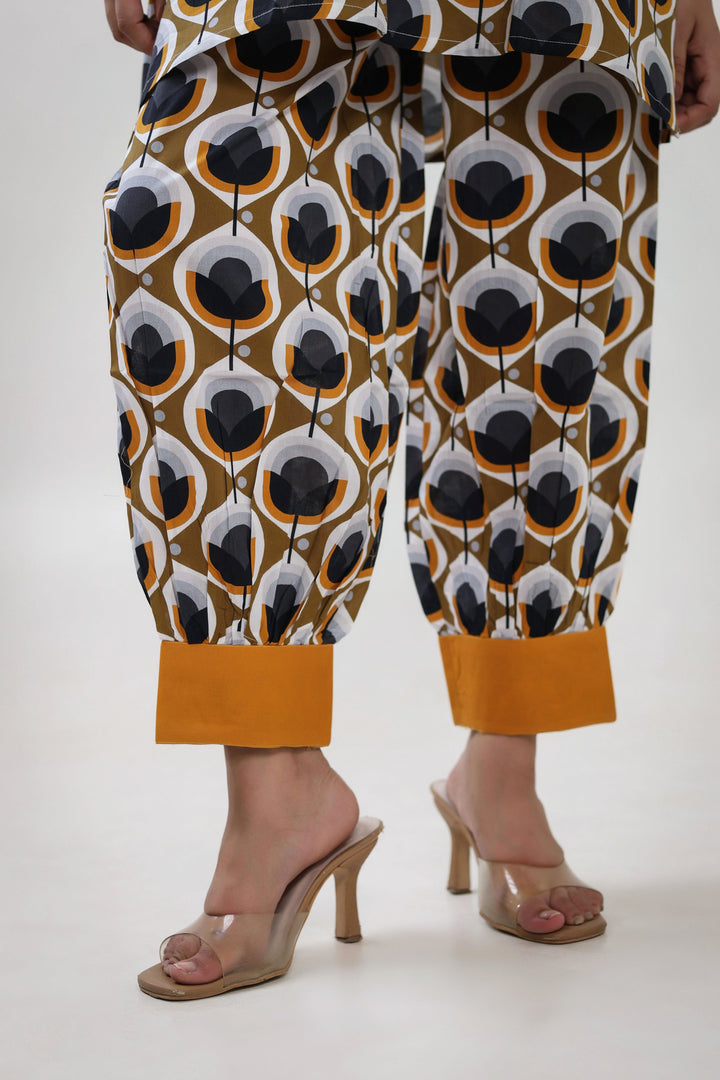 Geometric buta printed coordset
