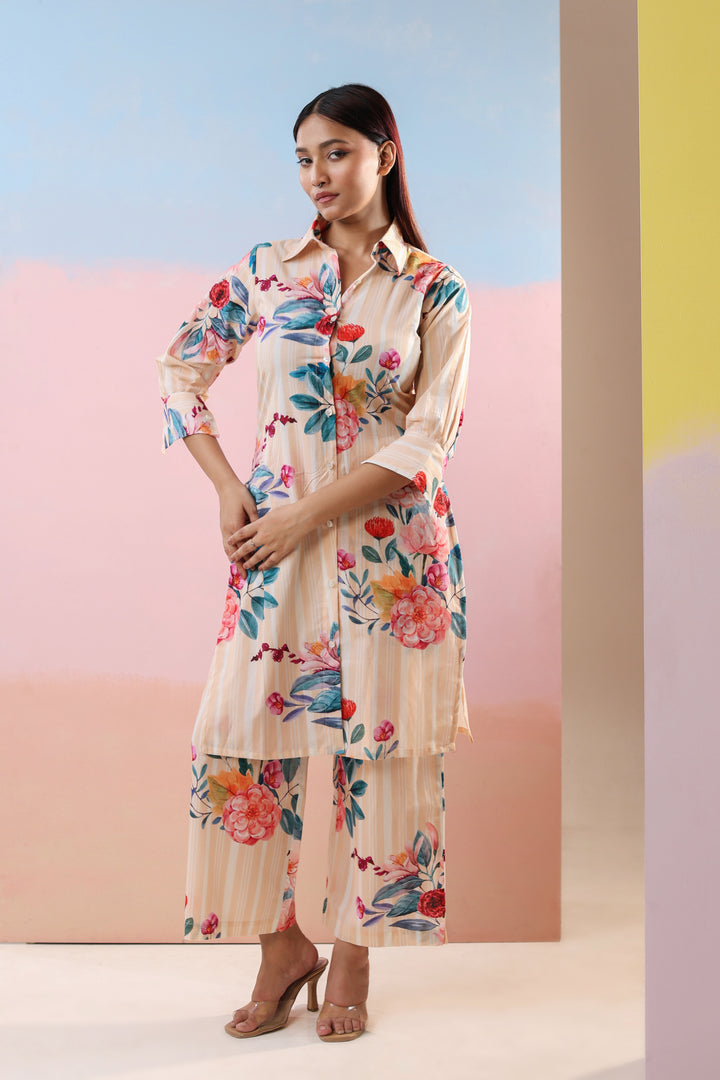 Love over floral printed coordset