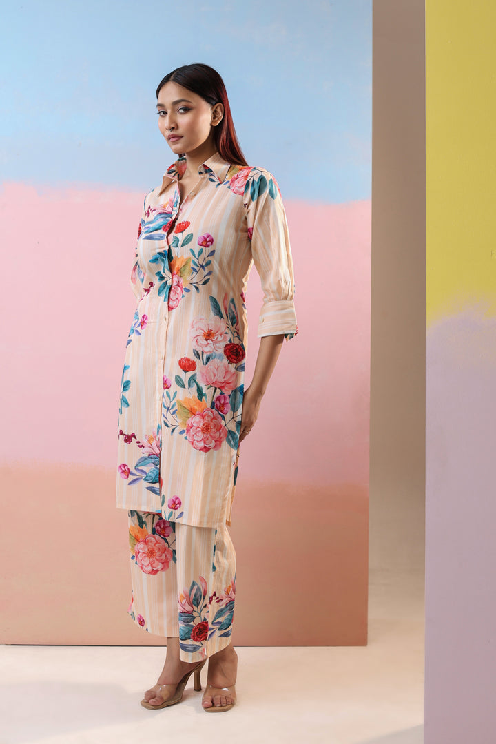 Love over floral printed coordset