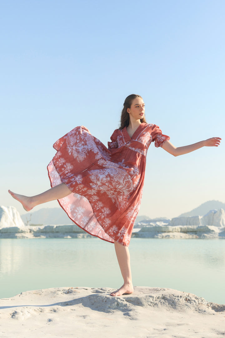 Delicate darling tier Midi dress