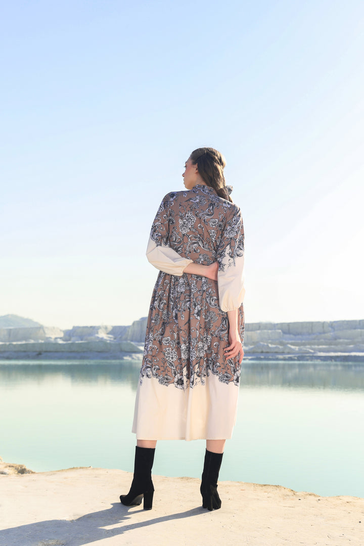 Cocoa floral tier Midi dress