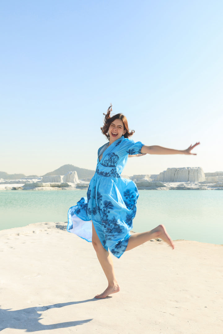Sea way summery tier Midi dress