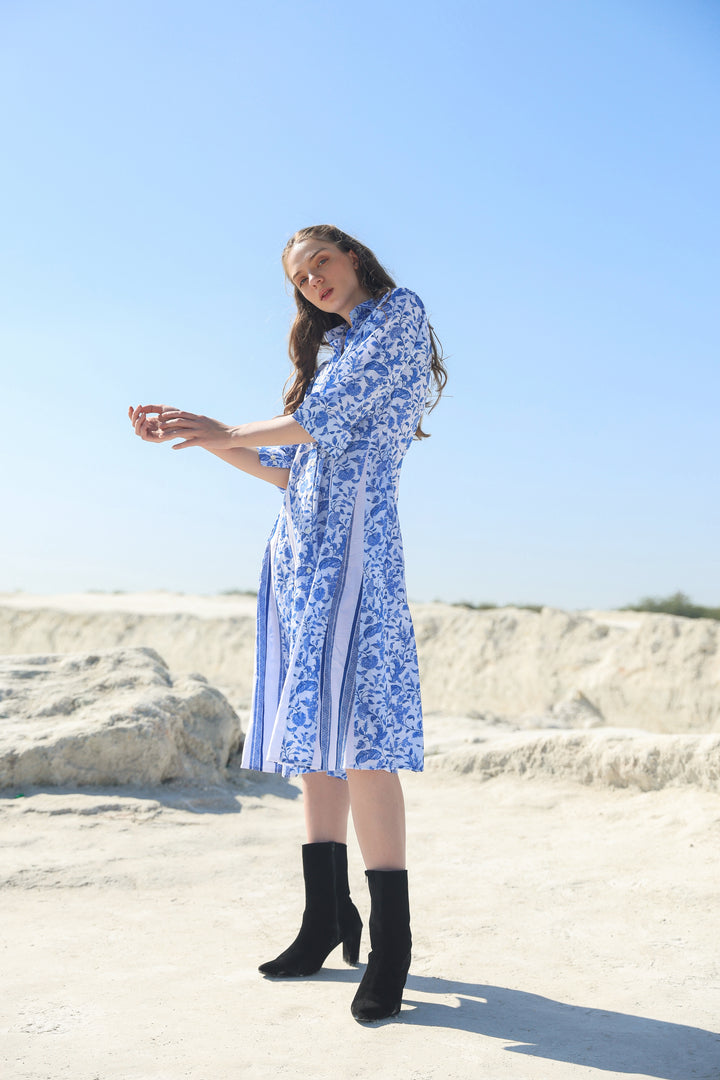 Ocean classic floral Midi dress