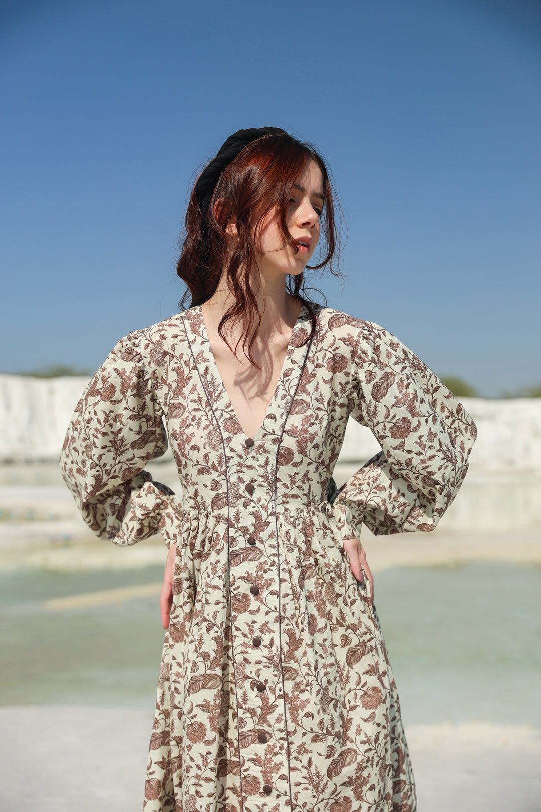 Mocha mousse tier Mini dress