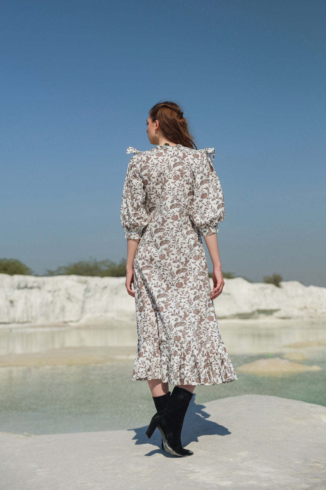 Delicate ruffled tier maxi dress