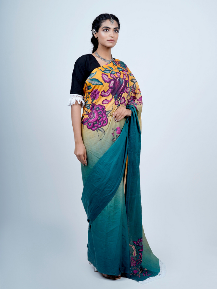 Chintz Floral Tassel Saree