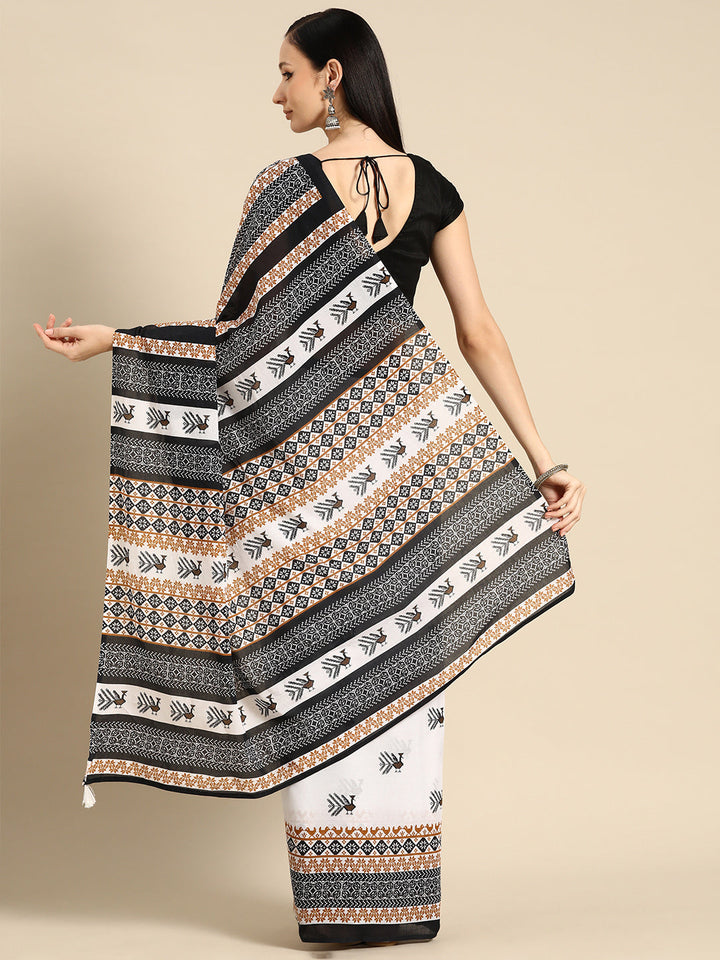 Buta Buti Mustard Colour Tie and Dye Printed Pure Cotton Saree With Unstitched Blouse And Lace