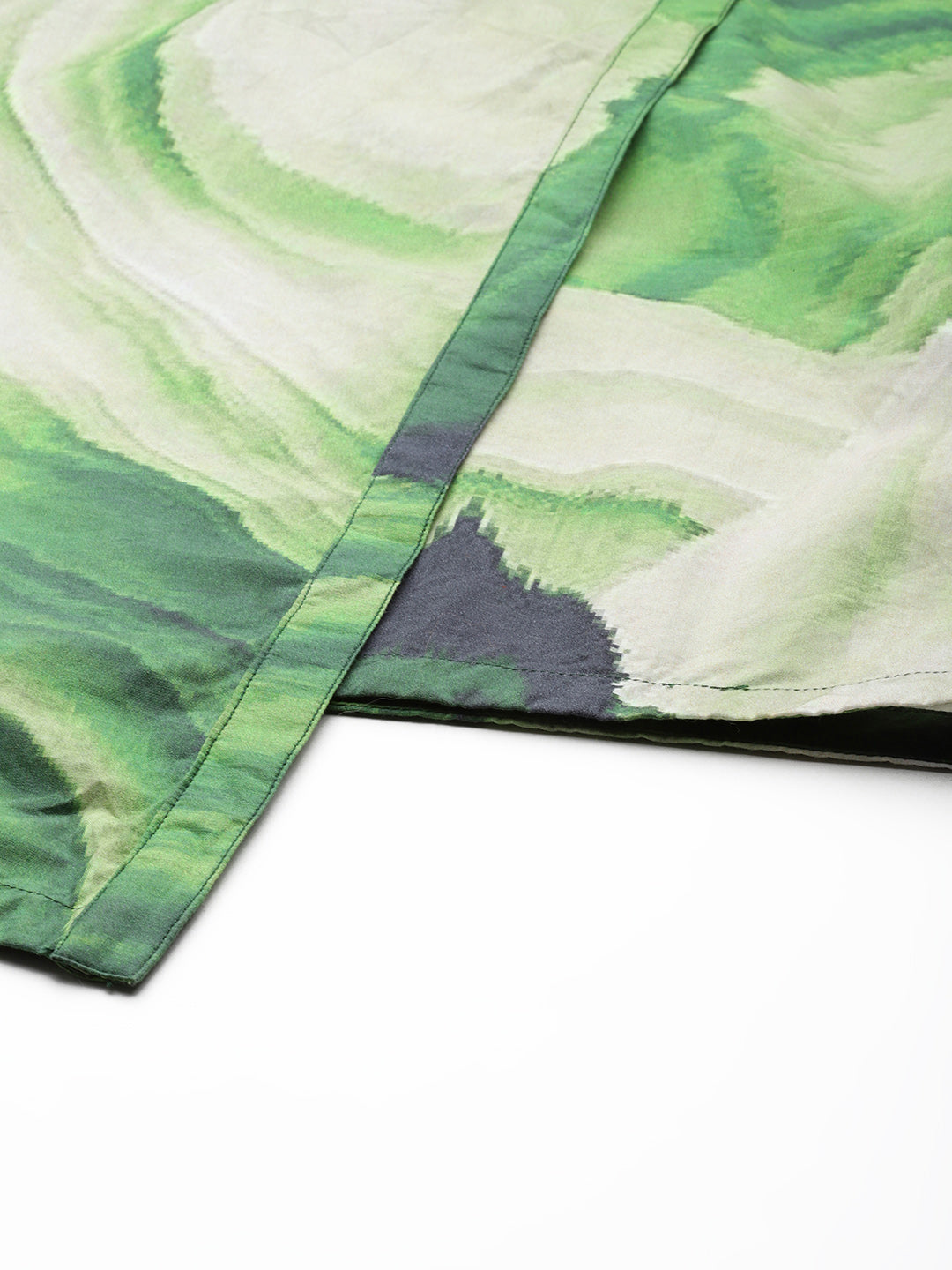 Green Psychedelic Printed Mini Skirt Coordset