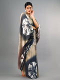 Buta Buti Beige Colour Tie and Dye Printed Pure Cotton Saree With Unstitched Blouse And Lace