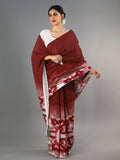 Buta Buti Red Colour Abstract Printed Pure Cotton Saree With Unstitched Blouse And lace