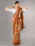 Buta Buti Orange Colour Tie and Dye Printed Pure Cotton Saree With Unstitched Blouse And Lace