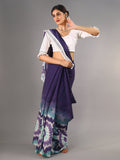 Buta Buti Purple Colour Tie and Dye Printed Pure Cotton Saree With Unstitched Blouse And LaceButa Buti Purple Colour Tie and Dye Printed Pure Cotton Saree With Unstitched Blouse And Lace
