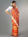 Buta Buti Multi Colour Bandhani Printed Pure Cotton Saree With Unstitched Blouse And Lace