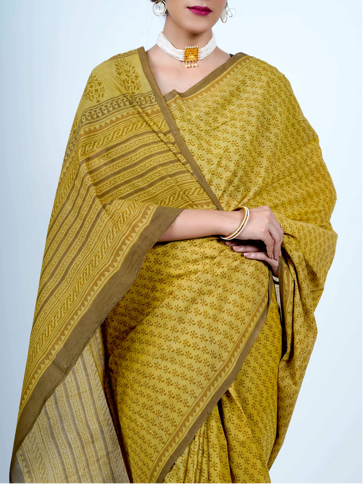 Buta Buti Ethnic Printed Hand Block Printed Saree