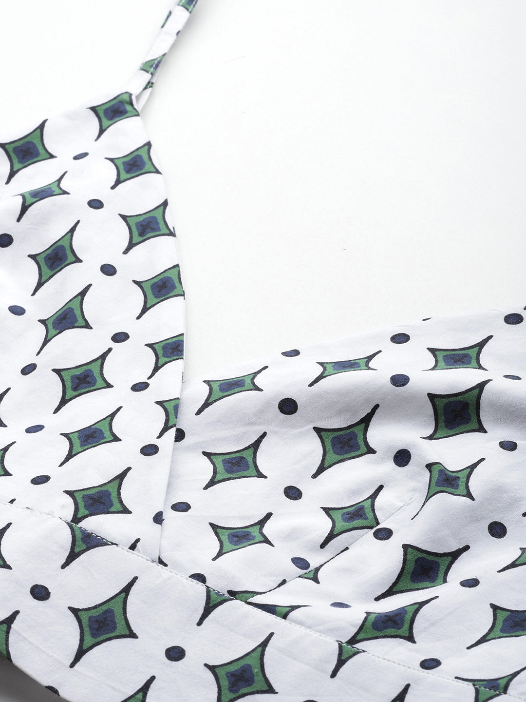 Green Color Floral Printed Pure Cotton Three-Quarter Sleeves Co-Ords